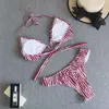 2024 Seksowne bikini w paski podzielone bikini plaż