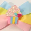 Hårtillbehör Söt tårta Bow Clip för babyflickor Färgglada Bowknot Hairpins Ribbon Barrettes Handgjorda hårgripkoreanska