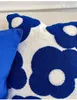 Blue Bloom Flower Embroidered Pillow Cover Cushion Cover Cotton Pillowcase Flora Sofa Bedroom Home Decor 240306