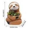 Planters Resin Sloth Flowering Pot Cute Animal Design Succulent Flower Pot Home Garden Desktop Decoration Indoor Outdoor Decor Accessory