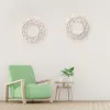 المرايا Macrame Fringe Tapestry Decorative Boho Bohemian Round Round Hanging Wall Mirror for Apartment غرفة نوم غرفة نوم حضانة الطفل