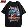 Hommes T-shirt Metal Punk Band Judas Priest Painkiller manches courtes Streetwear Harajuku Casual Plus Taille Cott Tops Y2k Vêtements G7nW #