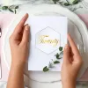 Hantverk 2/4mm Clear Acrylic Place Seat Card Wedding Bankett Blank Hexagon Tile Namn Tabellnummer Kort för födelsedagsfestdekorationsskylt