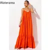 Waterarea Beach Spaghetti Pasek Kobiety długa maxi sukienka seksowna bez rękawów luźna impreza nocna klub s-5xl sukienki vestido 240313