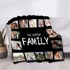 Benutzerdefinierte Decke mit 15 Pos-Liebes-Familienerinnerungen, personalisierte Bild-Überwurfdecke mit Text, Geschenk für Familie, Paare, Freunde, 240318