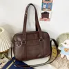 Avondtassen Japanse PU-lederen schoudertas JK Uniform Tas Grote capaciteit Ita Dameshandtassen Vintage Preppy School Crossbody