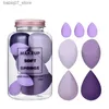 Svampar Applicators Cotton 7/4 Piece Set Makeup Sponge Set Ansiktsskönhet Kosmetika Powder Puff för Basic Cream Concealer Makeup Mixer Tool Present Set Q240325