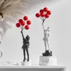 Sculpturen Banksy Girl Sculptuur Kantoor Decoratie Standbeeld Moderne Kunst Woonkamer Decoratie Woondecoratie Accessoires Woondecoratie