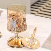 Jars Europäisches Kristallglas-Vorratsglas mit Deckel, luxuriöses Rosen-Bonbonglas, vergoldet, Aufbewahrung, dekorative Ornamente, Kunst, Heimdekoration