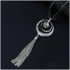 Hänge halsband vintage långa kedjor krage halsband med kristallpärlor geometri hängande hängen goth smycken för kvinnor 2024 dr otulw
