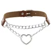 Chokers choker hjärta goth nackkedja punk krage för kvinnor tjej svart läder chocker kawaii cosplay smycken grunge tillbehör droppe d dhkvv