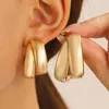 Boucles d'oreilles créoles en forme de C pour femmes, Vintage, cercle rond, géométrique, élégant, en métal, bijoux tendance
