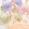 BRAS PLUS STORLEK TIRLESS BH Kvinnors bekväma spårfri frontstängning Underkläder Summer Ultra Thin Floral Print för kvinnor