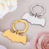 Tags Wholesale10 Stuks Blank Bat Pet ID Tag Hond Kat Tag Kraag Sleutelhangers Aangepaste Naam Pet ID Tags Ketting Roestvrij Stalen Accessoires