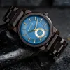 Horloges BOBO VOGEL Houten Horloge Chronograaf Uurwerk Eenvoudige heren Quartz In Houten Geschenkdoos Voor Mannen Drop Reloj hombre