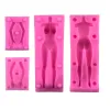 Moldes boneca corpo em forma de silicone molde 3d fondant ferramenta para manequim artesanal diy chocolate cozimento decoração molde de argila suprimentos gyh