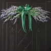 Couronne de fleurs décoratives artificielles, plante de lavande, pour mur de porte d'entrée, décoration de maison pour fête de mariage