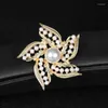 Brooches Fashion Imitation Pearl Flower For Women Wedding Bridal Party Round Bouquet Brooch Pin