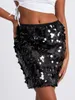 Skirts Women Sequin Mini Skirt Sparkle Shiny Short Elastic High Waist Bodycon Pencil Night Out Party Outfits