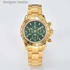 Montre-bracelets VK63 Chronograph Mens Custom S 40 mm All Gold Inneildless Arey Cadré Green Topproof Top Luxury Brand Watchc24410