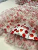 New designer kids clothes girls dresses Cherry pattern baby skirt child frock Size 110-160 CM Bow tie waist design Princess dress 24Mar