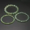 Bangles Genuine Natural Stone Natural Grape Stone Elastic Grade A Prehnite Bead Bracelet Size 6 mm 8 mm 10mm Gifted to Women's Jewelry