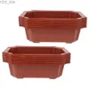 Planters POTS 10 PCS Flowerpot Hushåll Stor plastplanteringsanläggningar Kaktus Rektangulära bonsai saftiga trädgårdsarbete containerkrukor för 240325