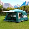 Two rooms and one living room outdoor double-layer tent camping anti rainstorm sunscreen 8 people 10 people 12 people park multi people tent 231017