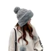 Women Winter Knit Hat Loose Fleece Lined Faux Fur Girls Warm And Comfortable Ski Snow Dome Clothing Accessories 240309