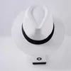 Szerokie brzegowe czapki wiadra czapki moda unisex panama słomiana kapelusz męski Summer Beach Flat Słaska Kapelusz Słońce szerokie Brim Jazz Fedora Cowboy Sun Hat J240325