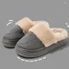 Casual Shoes Winter Women Fur Slippers Warm Boots Flats Platform Slides 2024 Short Plush Home Cotton Suede Mules Ladies