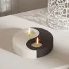 Kalligrafi betong ljusstake silikon mögel yin yang harts teealight cement mögel diy skvaller form hantverk hem dekorationer