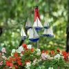 Decorations Kinetic Art Wind Sculpture Summer Lighthouse Sailboat Windmills Nautical Art Wind Sculpture Decor for Yard Garden Wind Spinner