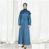 Etnische kleding bescheiden Abaya Casual Plain Women Muslim Long Maxi Dress Turkije Arabisch Kaftan Dubai Islamitische Eid Ramadan Gebed Robe Otf8q