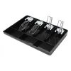 Drawers K5DC Cash Drawer Register Insert Tray Replacement Cashier with Metal Clip 4 Bills 3 Coins for Petty Cash Money Black Storage Box