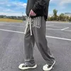 Pantaloni da uomo Pantaloni casual alla moda Vita elastica Abbigliamento sportivo Stampa di lettere a gamba larga dritta alla caviglia