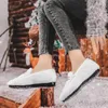 Chaussures décontractées hiver femmes agneaux plats mocassins légers en laine et baskets à enfiler en velours pour femmes