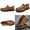 Nya mode läder läder för män läder loafers mäns avslappnade läderskor vandringskor avslappnad gai