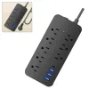 Suprimentos 10A 110V 220V Multi Plug Socket 3 USB 1 TypeC Tomada Power Strip com cabo de extensão de 1,2M Carga Elétrica Soquete US / EU Plug