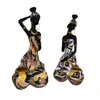 Decorative Figurines Candle Holder Candlestick Lady Sculpture Collectible Craft African Women Statue For Cafe Desktop Birthday Entrance Home