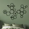 Klistermärken kreativ spegel yta hexagon kombination vägg klistermärken akryl stereo bakgrund väggdekaler vardagsrum sovrum vägg klistermärke