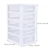 Drawers Fivelayer Storage Cabinet Plastic Drawer Type Closet Portable Storage Case Organizer Sundries Holder (White and Transparent)