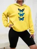 Creative Butterfly Design Print Femmes Hoodie Street Sweat-shirt décontracté Fashion Floy Fleep Pocket Pocket Femme Femme Femme 240313