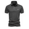 Aiopeson 100% Cott broderi Men's Polo Shirts Solid Color Short Sleeve Polo Shirts For Men New Summer Brand Social Polos Men u9xo#