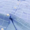 Oxford Uomo Moda 100% cotone sottile manica lunga casual sottile tinta unita stampa scozzese camicia formale a righe Plus 7XL 6XL 240322