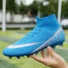 Nova chegada das mulheres dos homens botas de futebol de alta qualidade jovens meninos meninas ag tf sapatos de futebol preto azul branco ouro crianças sapatos de treinamento confortáveis para crianças