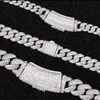 Dostosowany ciężki łańcuch kubański srebrny srebrny lodowany vvs moissanite naszyjnik bransoletka o szerokości 6 mm 9 mm 13 mm dla biżuterii rapera