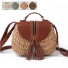 Schoudertassen mode dames handtas stro pu chain messenger zomer rattan geweven strand boho grote capaciteit bohemian tas