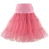 Zaagbladen Tulle Röcke Damen Mode hohe Taille plissierte Tutu -Rock Retro Vintage Petticoat Crinoline Underskirt Faldas Frauen Rock Saia