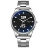 Herenhorloge met live-uitzending van blauw licht glas en casual quartz stalen band